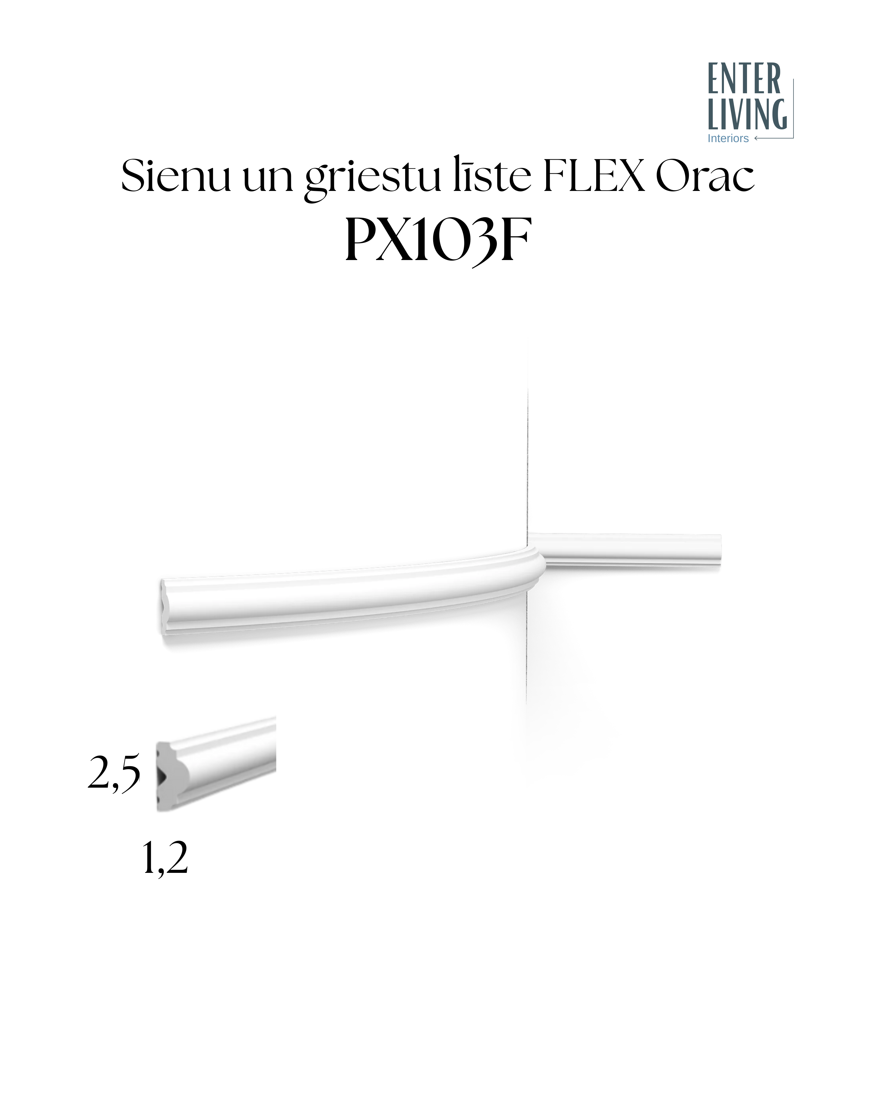 PX103F Līste Flex 200 x 1.2 x 2.5 cm