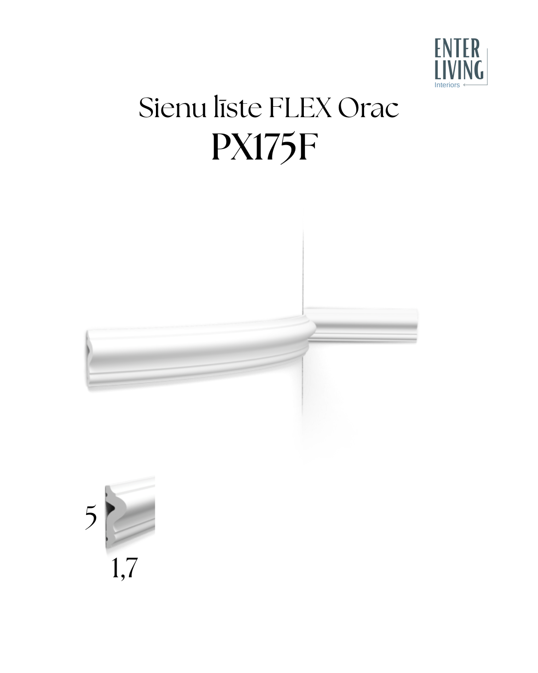 PX175F Sienu līste FLEX 200 x 1.7 x 5 cm