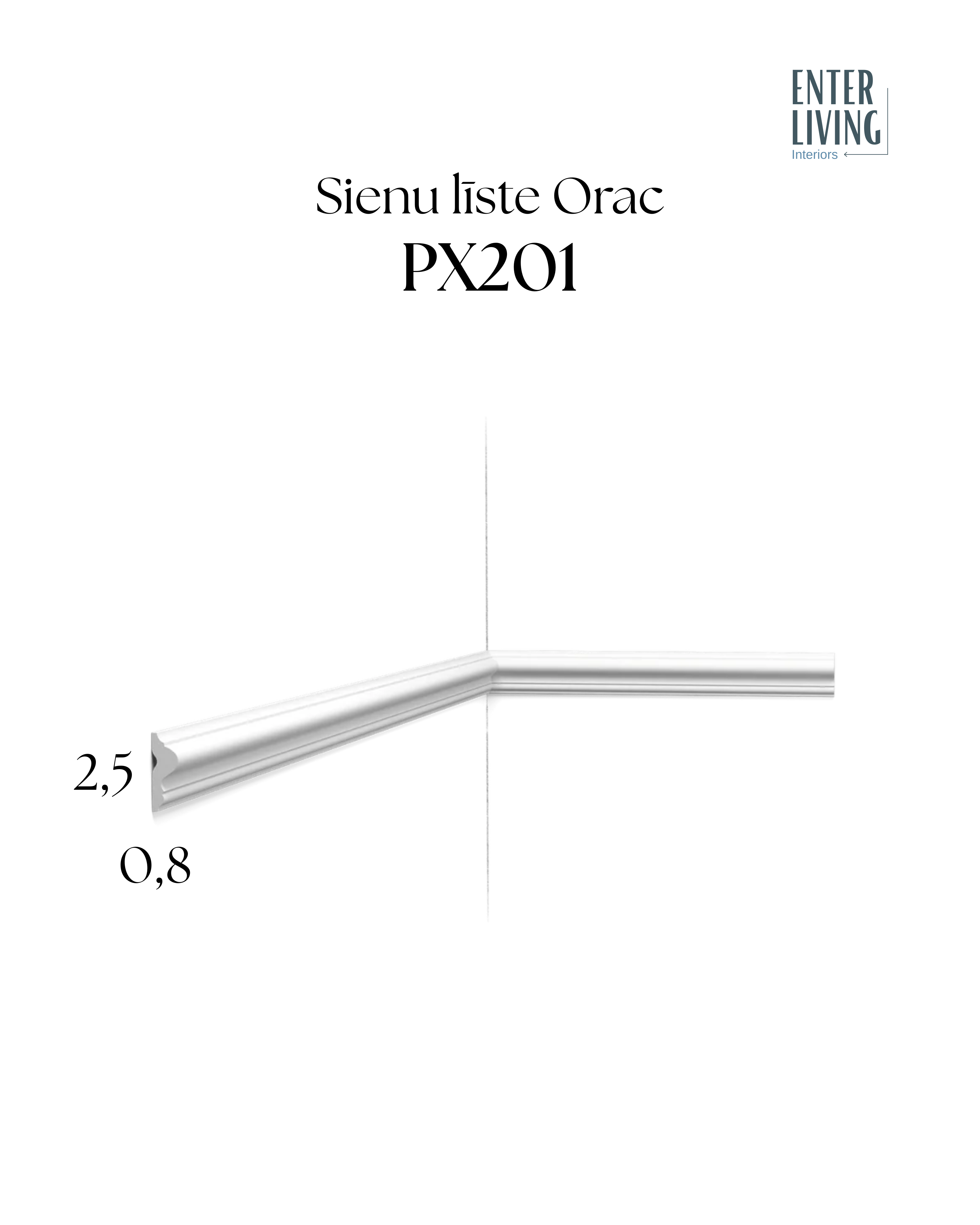 PX201 Līste 200 x 2.5 x 0.8 cm