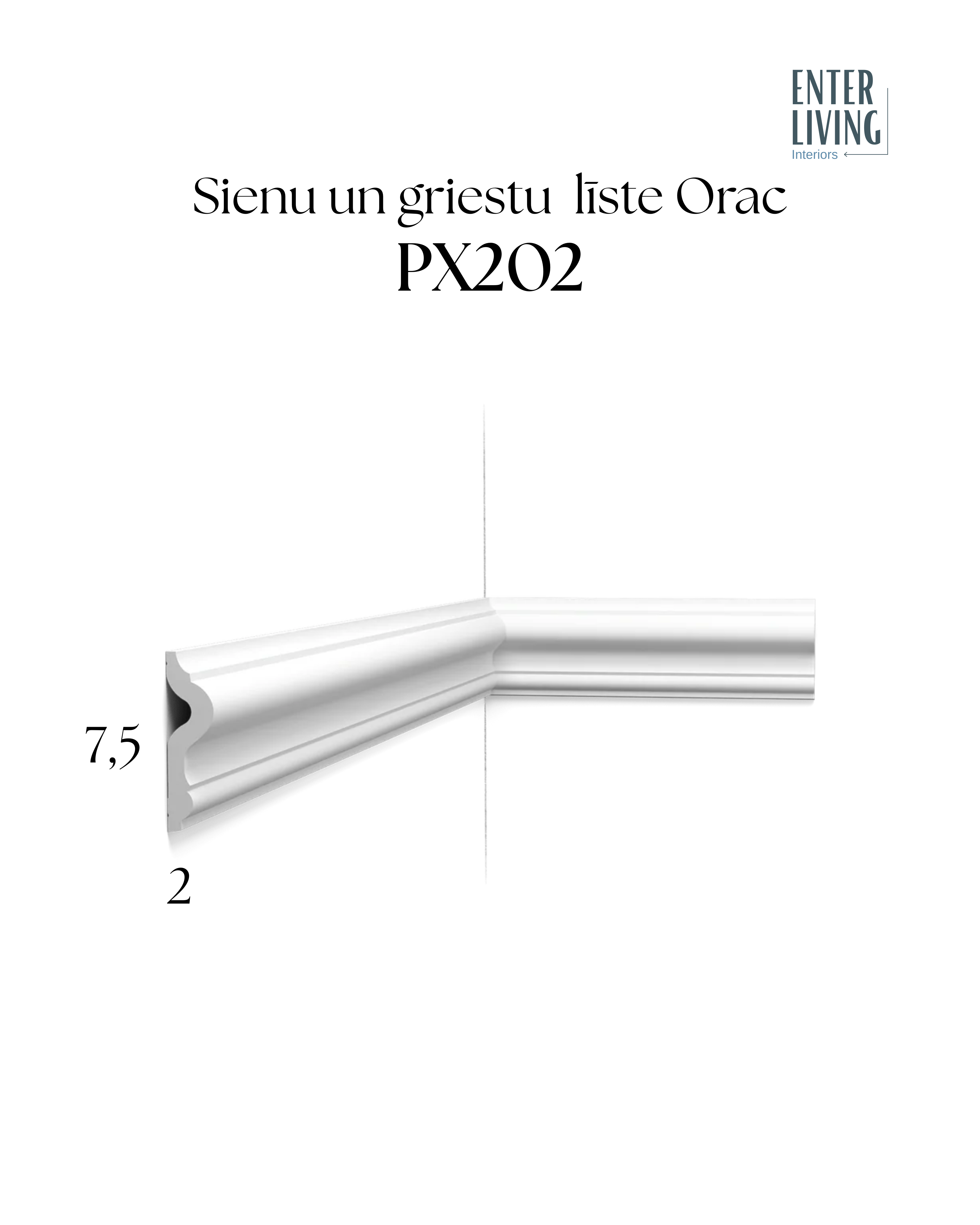PX202 Līste 200 x 7.5 x 2 cm