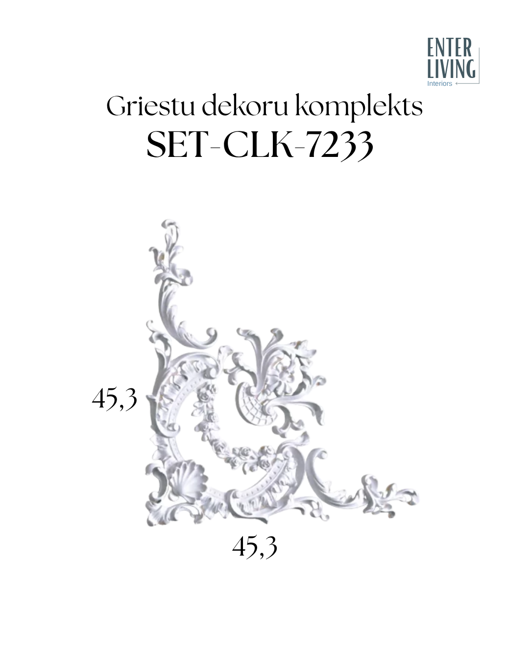 SET-CLK-7233 Griestu dekoru komplekts 45,3 x 45,3 x 2,4 cm