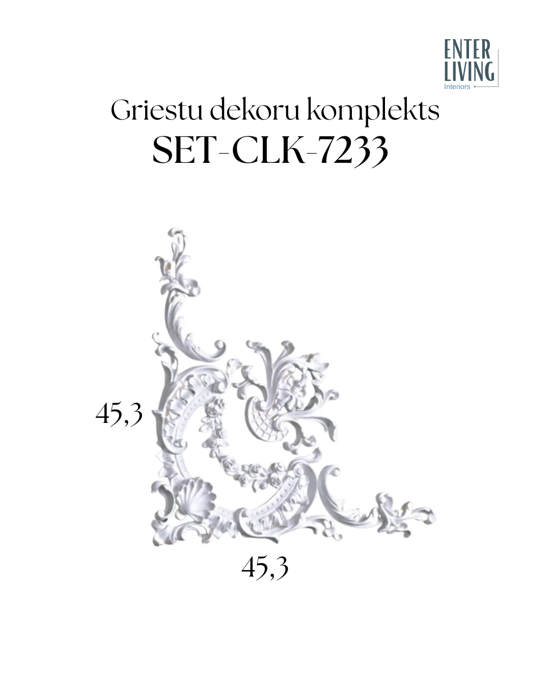 SET-CLK-7233 Griestu dekoru komplekts 45,3 x 45,3 x 2,4 cm