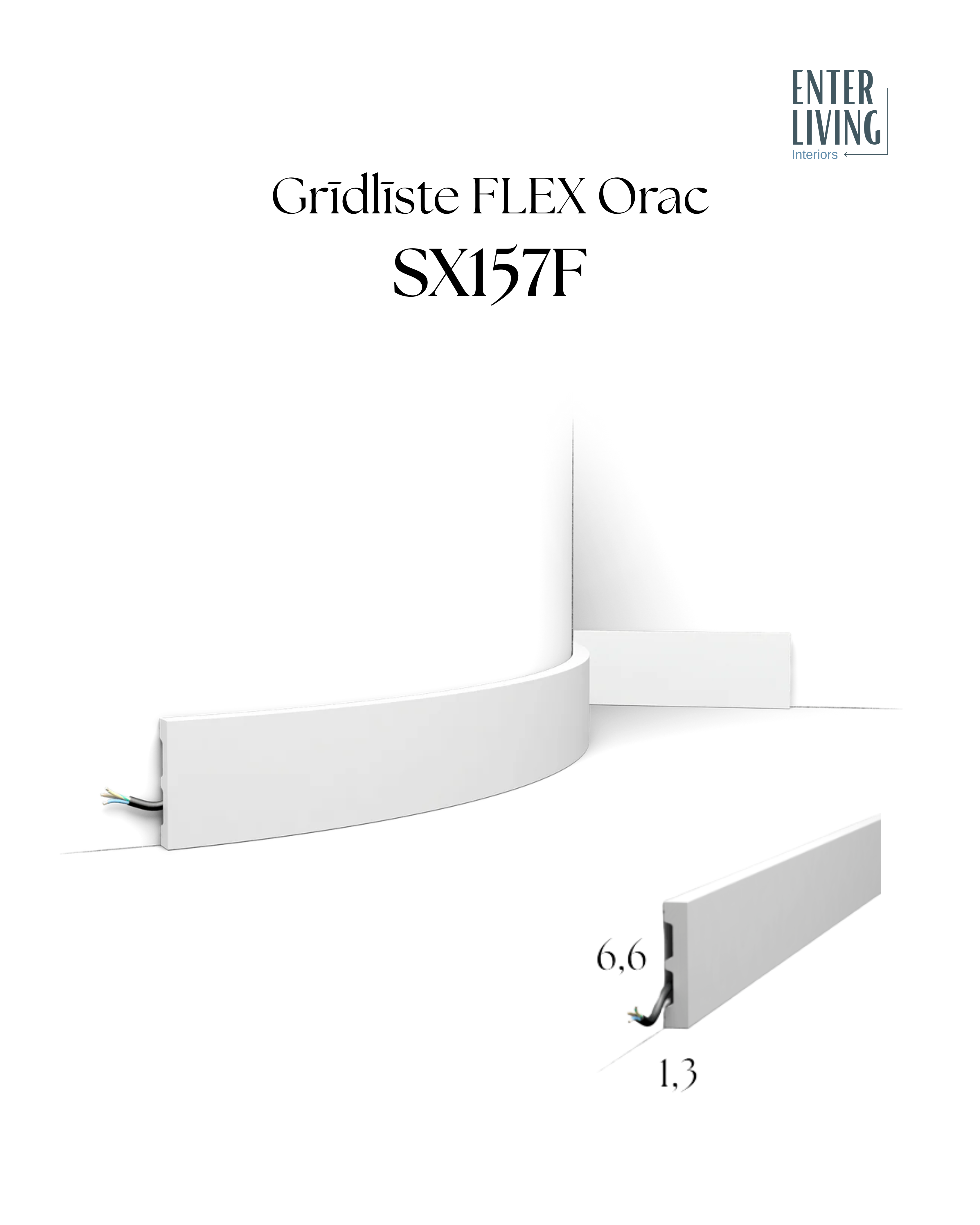 SX157F Grīdlīste Flex 200 x 1.3 x 6.6 cm