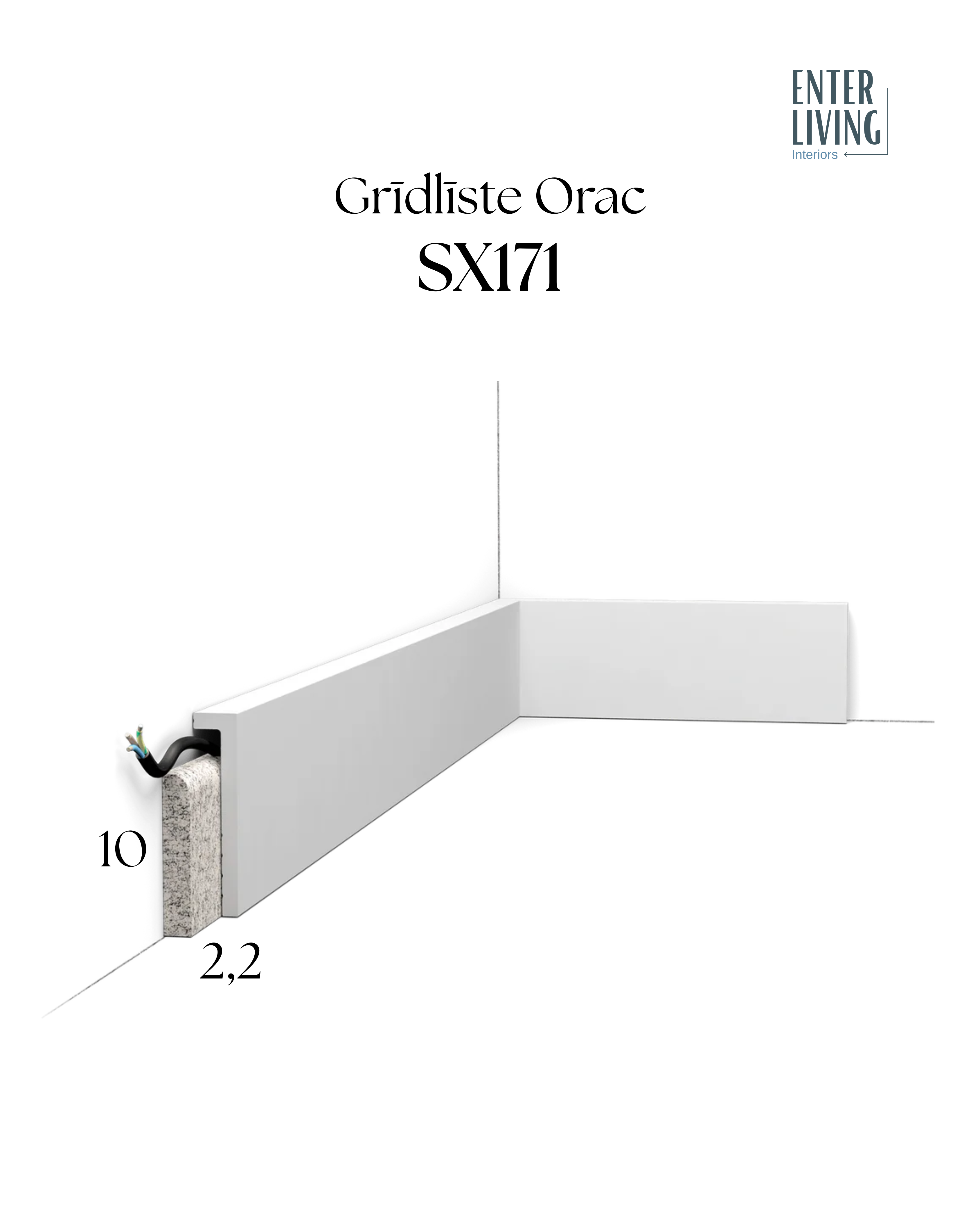 SX171 Grīdlīste 200 x 2.2 x 10 cm