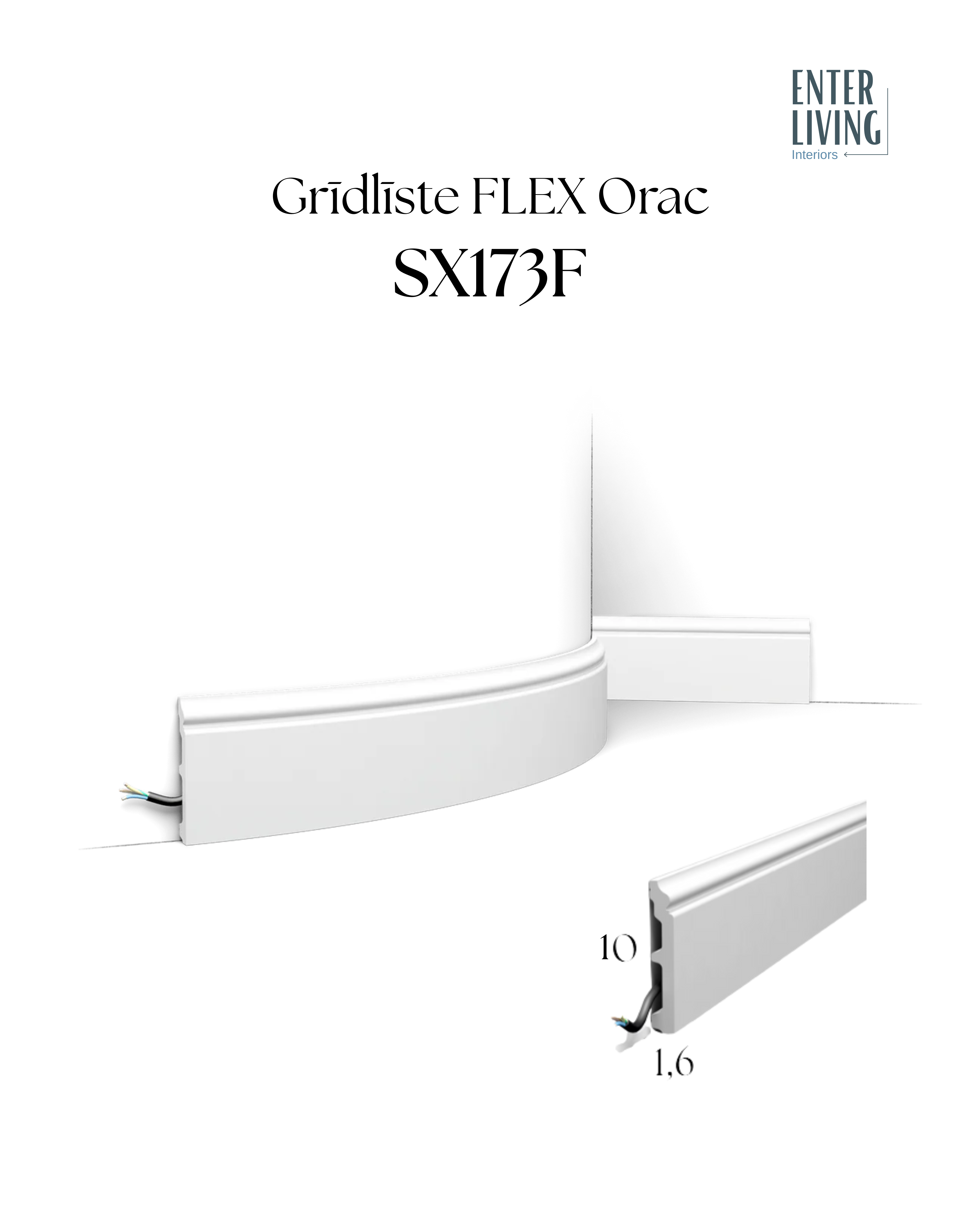 SX173F Grīdlīste Flex  200 x 1.6 x 10 cm