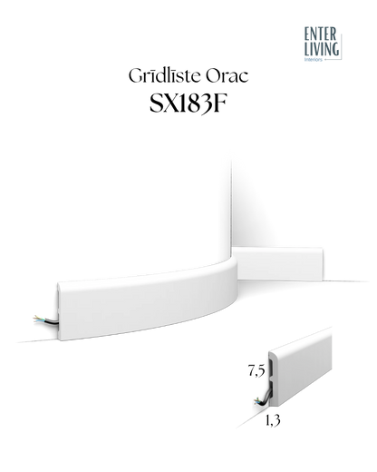 SX183F Grīdlīste Flex 200 x 7,5 x 1,3 cm