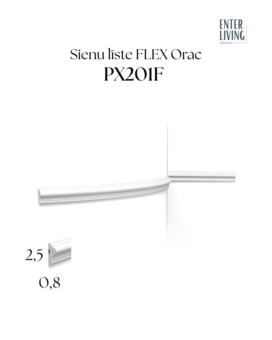 PX201F Sienu līste FLEX 200 x 2.5 x 0.8 cm