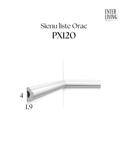 PX120 Sienu līste 200 x 4 x 1.9 cm