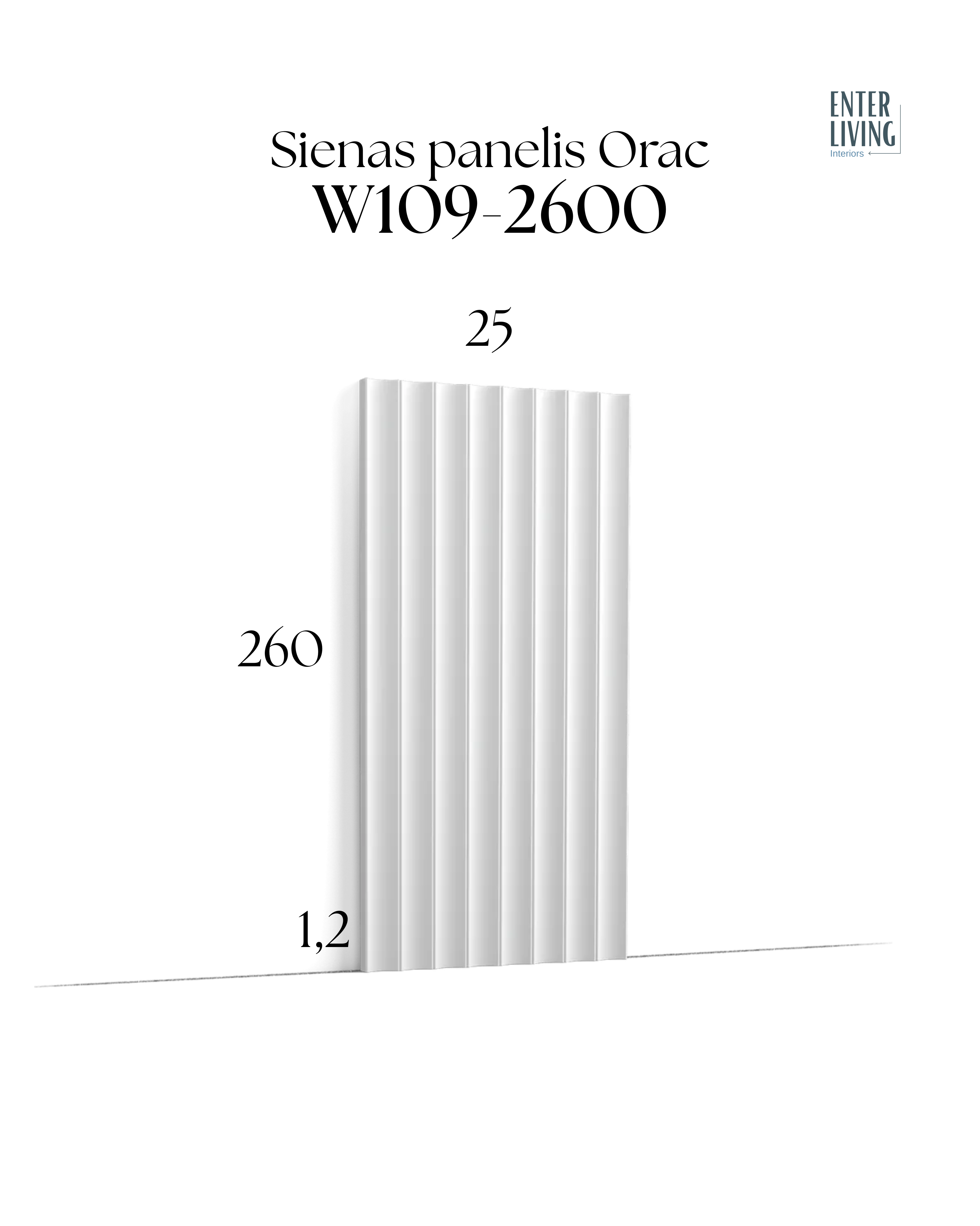 W109-2600 Sienas panelis Valley 260 x 1.3 x 25 cm