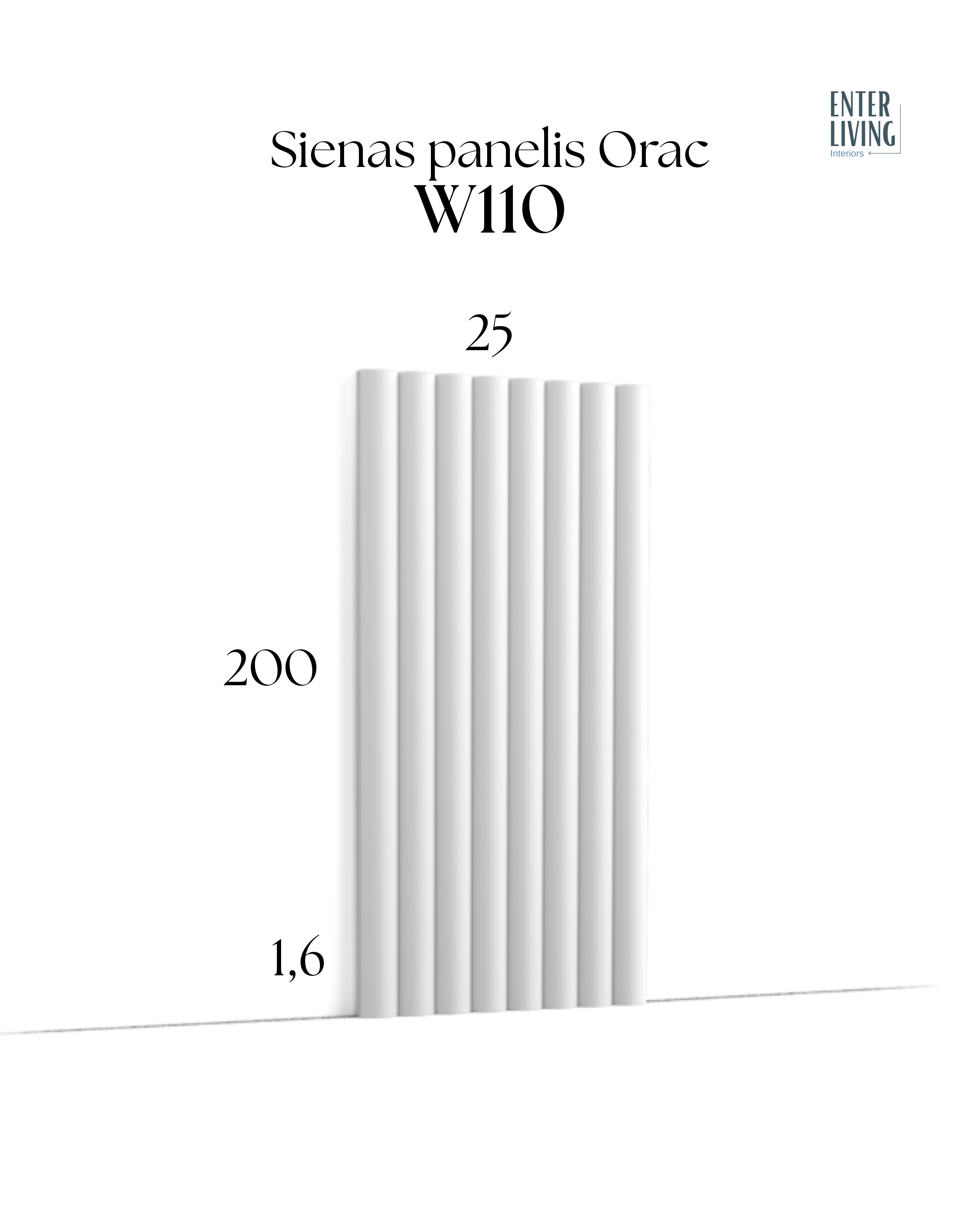 W110 Sienas panelis Hill 200 x 1.6 x 25 cm