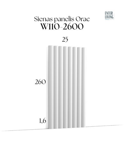 W110-2600 Sienas panelis Hill 260 x 1.6 x 25 cm