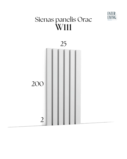W111 Sienas panelis 200 x 2 x 25 cm