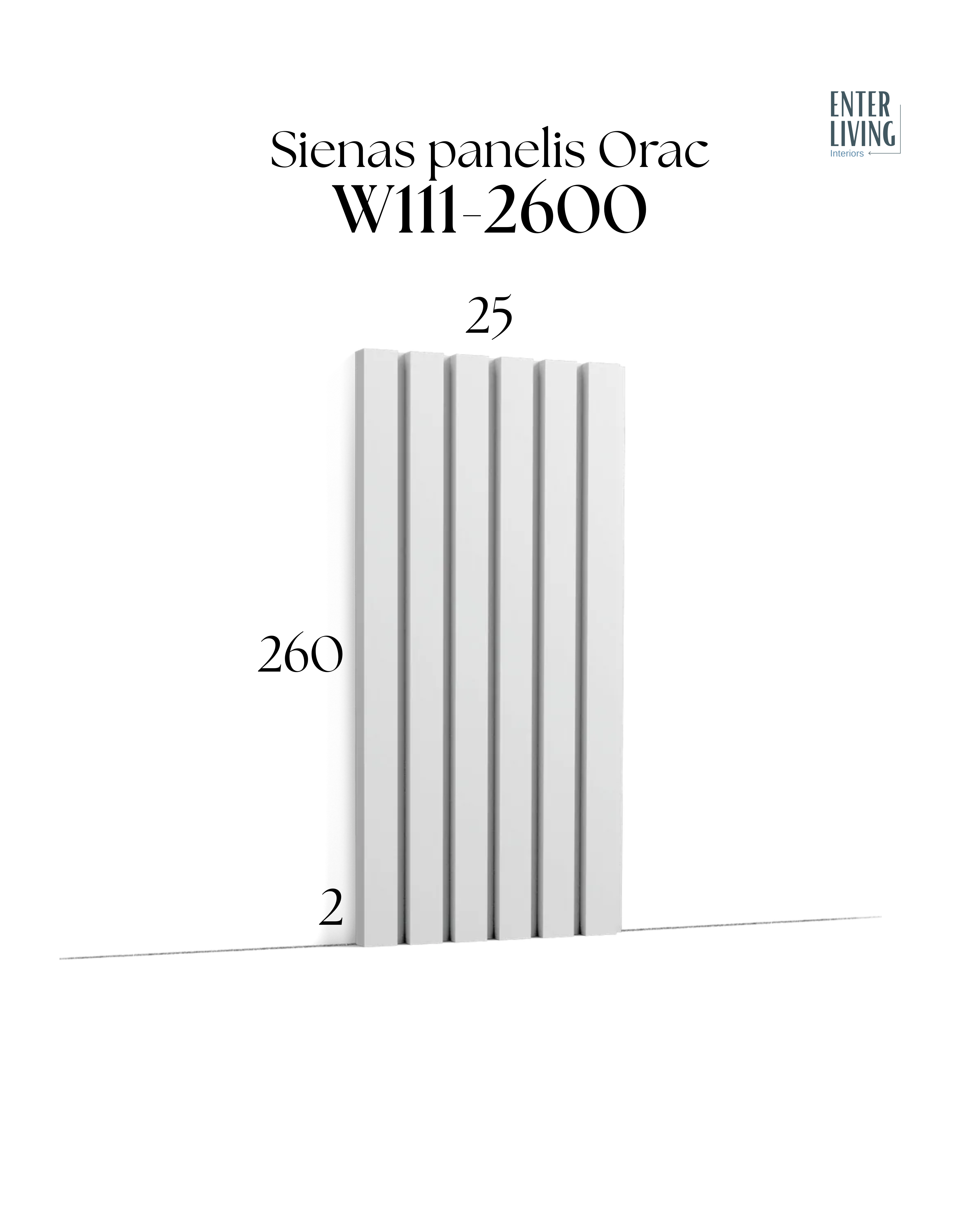 W111-2600 Sienas panelis 260 x 2 x 25 cm