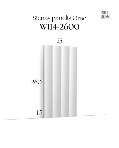W114-2600 Sienas panelis VALLEY XL 260 x 1.5 x 25 cm