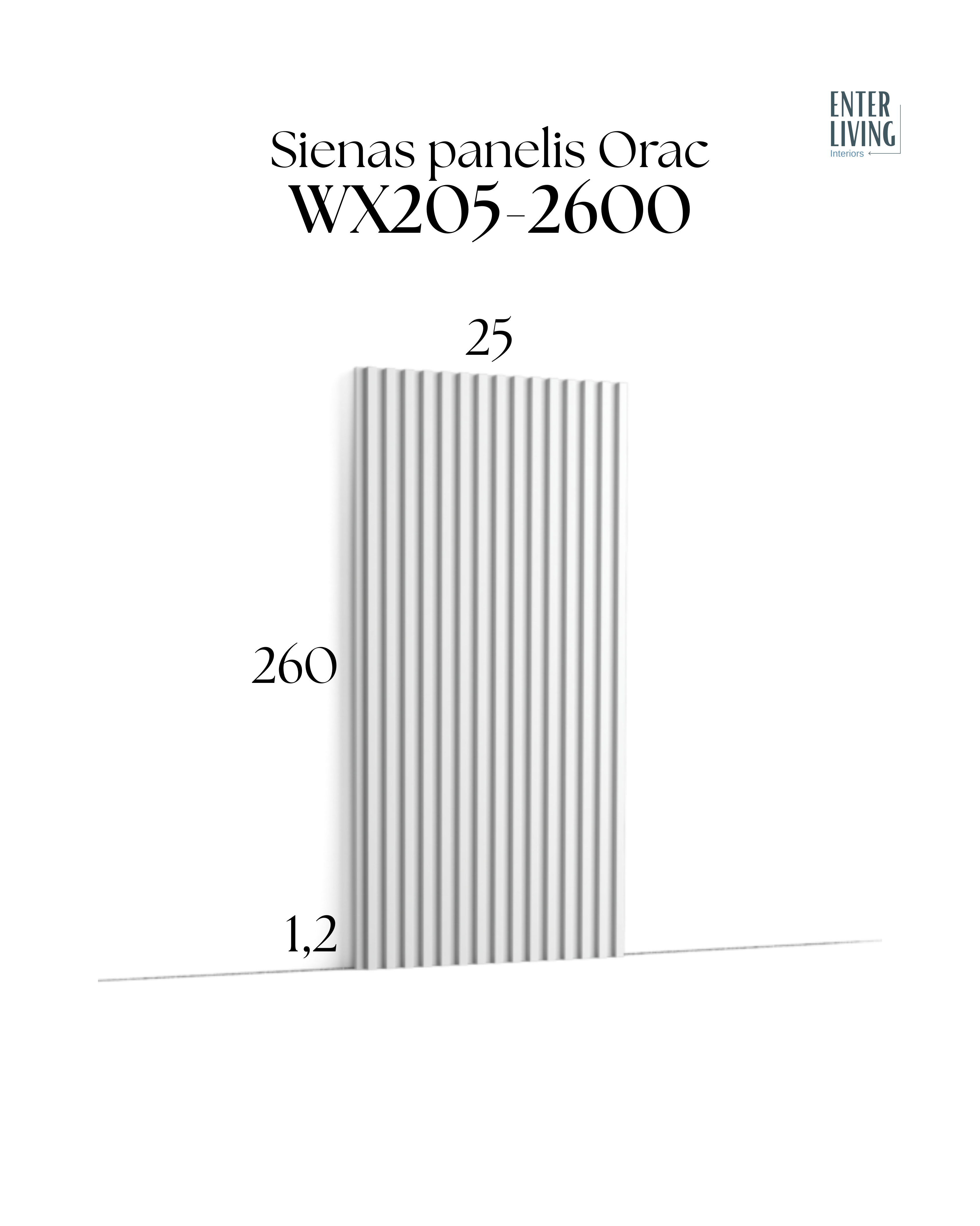 WX205-2600 Sienas panelis TRACK 260 x 1.3 x 25 cm
