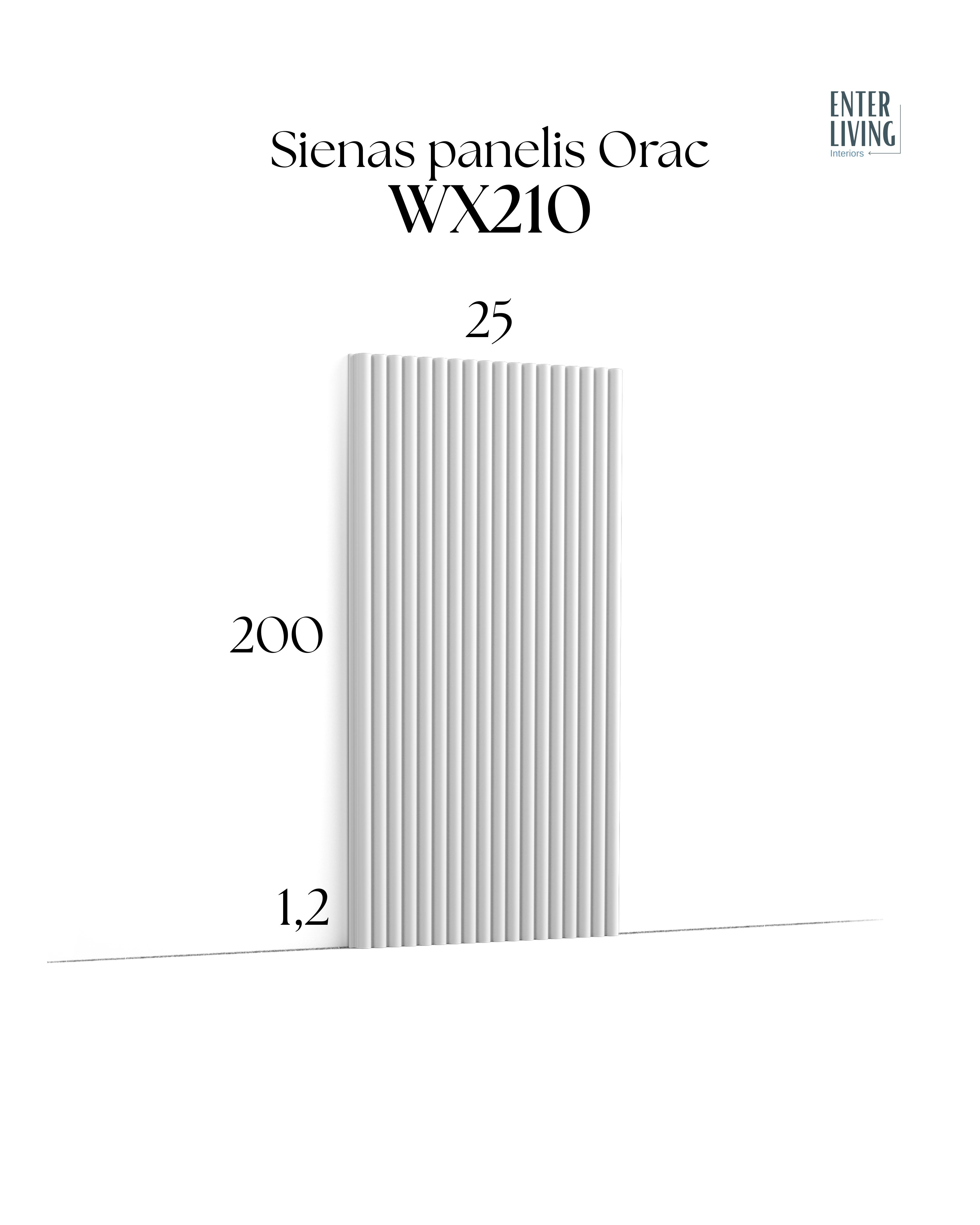 WX210 Sienas panelis REED 200 x 1.3 x 25.5 cm