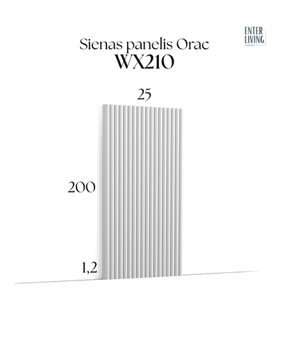 WX210 Sienas panelis REED 200 x 1.3 x 25.5 cm