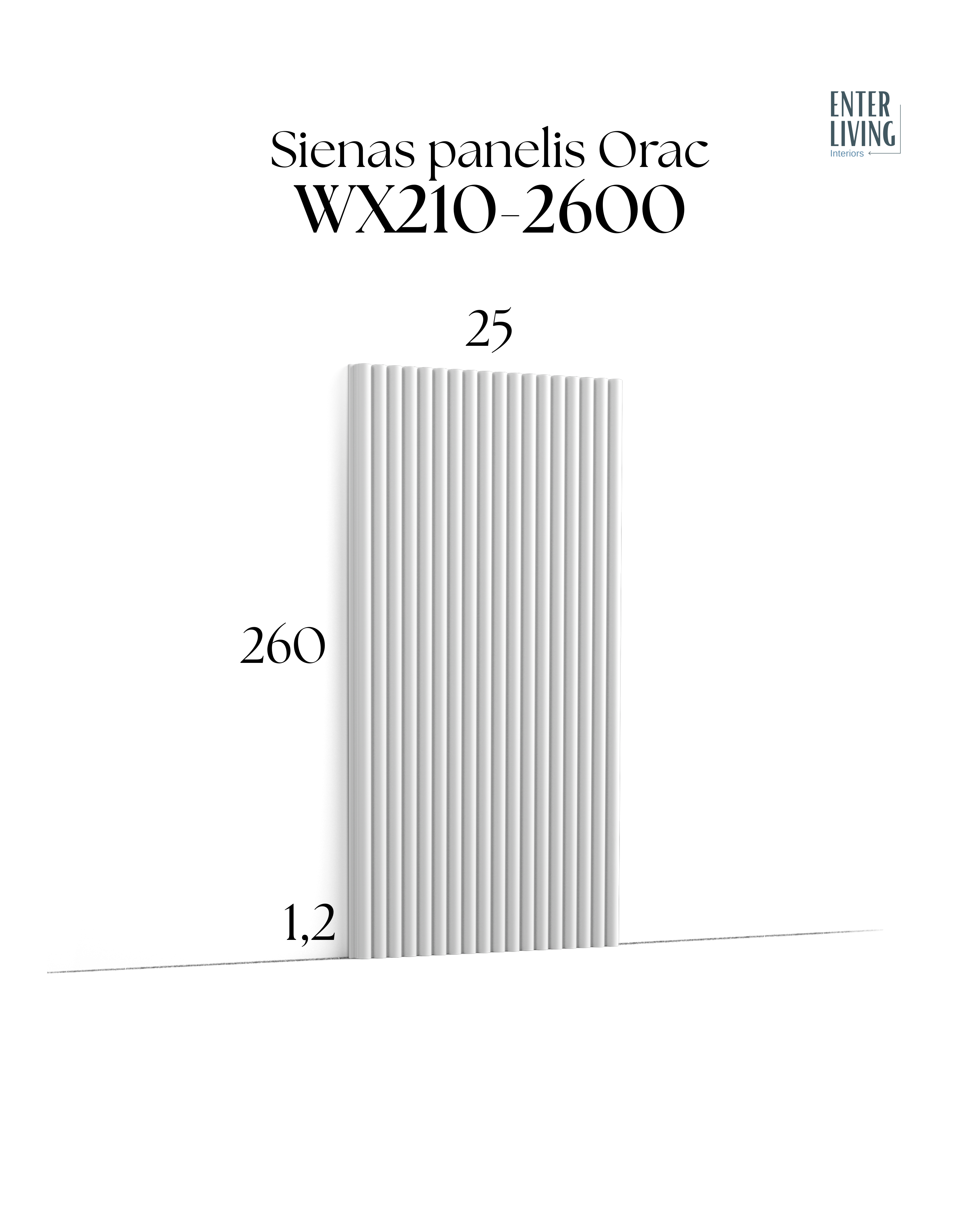 WX210-2600 Sienas panelis REED 260 x 1.3 x 25.5 cm