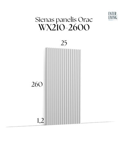 WX210-2600 Sienas panelis REED 260 x 1.3 x 25.5 cm