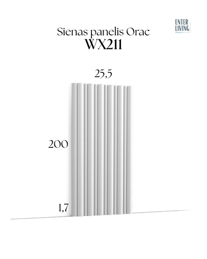 WX211 Sienas panelis FLUTE 200 x 1.7 x 25.5 cm