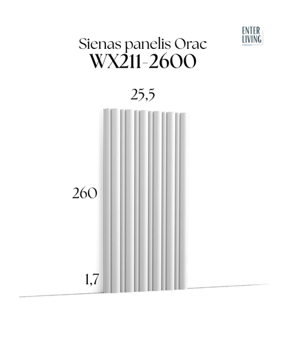 WX211-2600 Sienas panelis FLUTE 260 x 1.7 x 25.5 cm